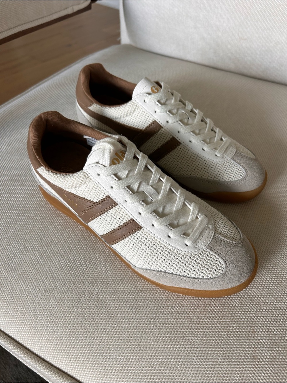 New Gola Tornado Zephyr Sneakers Off White Light Caramel Free People - Picture 4 of 7